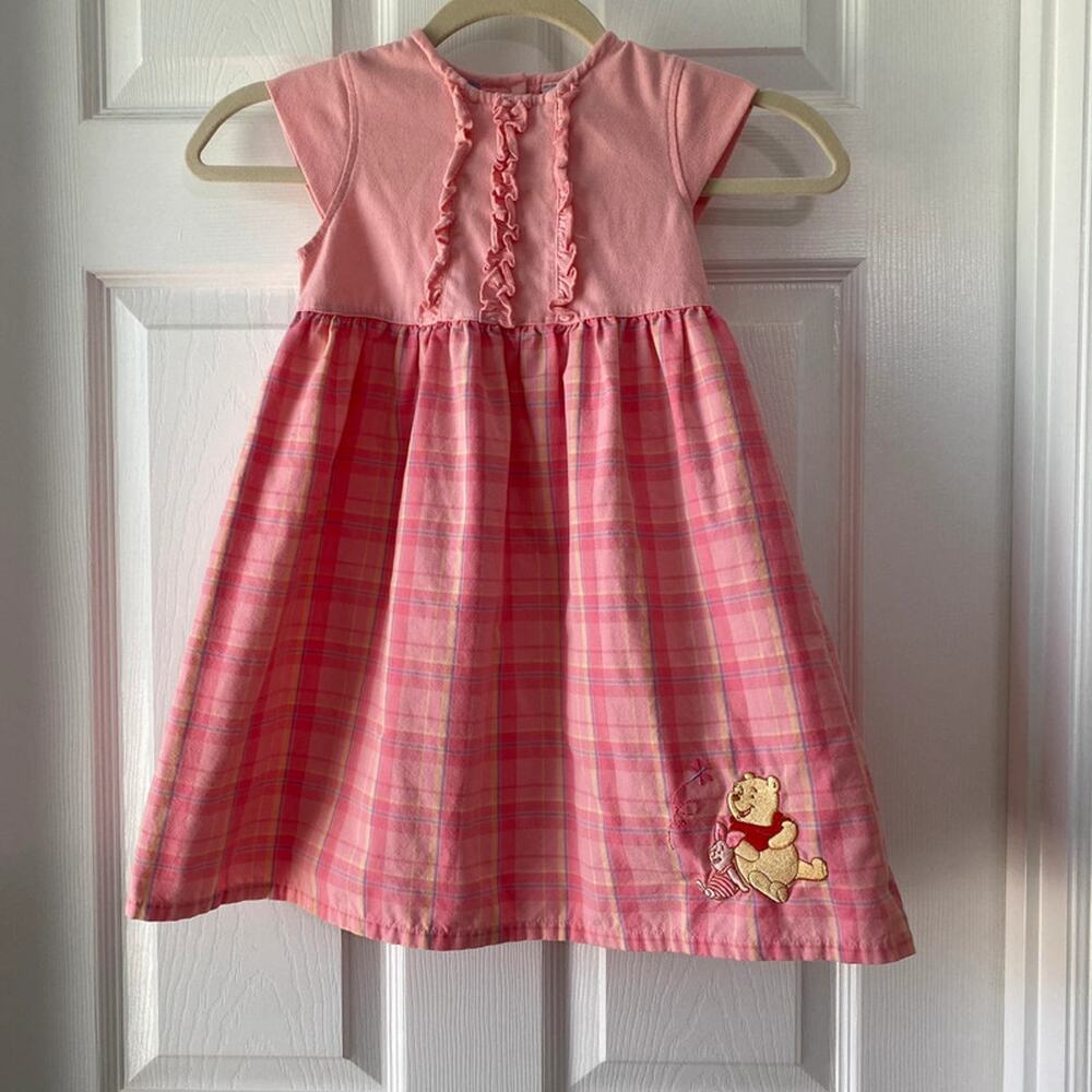 Y2K Gingham Winnie the Pooh Toddler Dress 5T